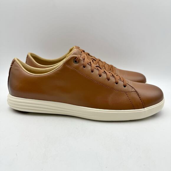 Cole Haan Mens Grand Plus Crosscourt ll Sneakers US 10 M Tan Brown Leather NIB - Picture 3 of 14
